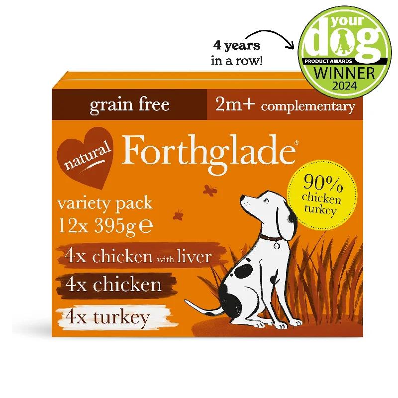 Just Chicken, Chicken with Liver & Turkey Wet Dog Food - Variety Pack