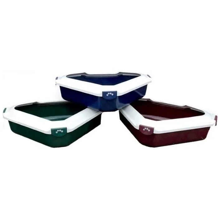 Showmaster Corner Cat Litter Tray with Rim